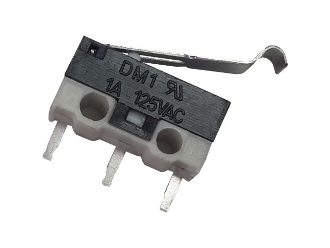 Mikrospínač DM-03S02P do plošného spoje s oblou páčkou 14mm