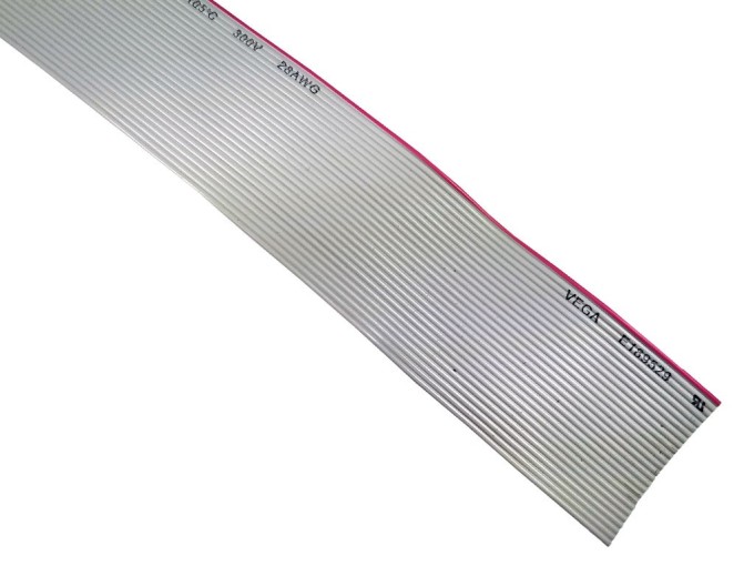 Plochý vícežilový kabel 26x28AWG, Cu, šedý, nestíněný