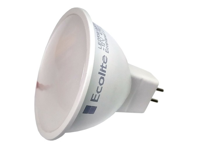 LED žárovka MR16 / GU5.3, teplá bílá, 12V, 5W Ecolite