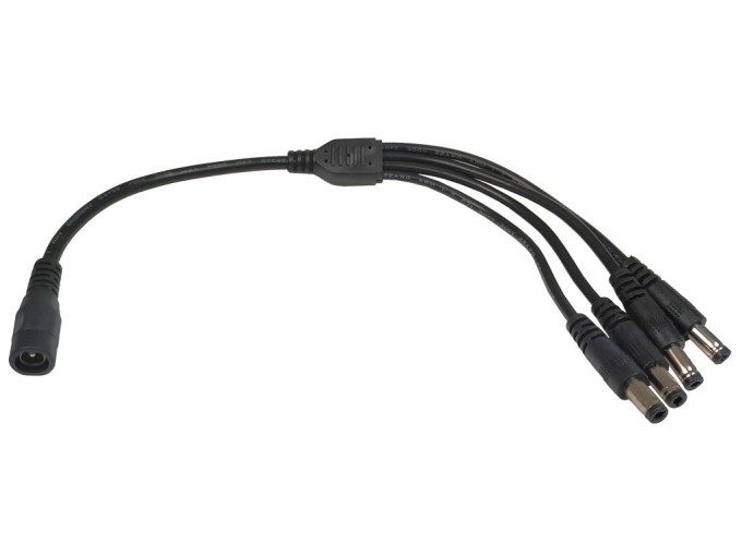 Y rozbočovací kabel 5.5 x 2.1mm s 1x zásuvkou a 4x zástčkami