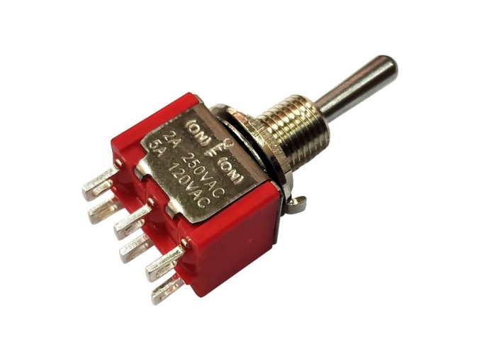 Páčkový přepínač 3 polohy (ON)-OFF-(ON) 2A / 250V AC