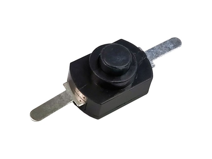 Mikrospínač s aretací 1208 s vodorovnými vývody