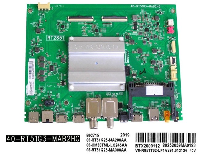 LCD LED základní deska TCL 08-RT51G25-MA200AA / Main board 40-RT51G3-MAB2HG