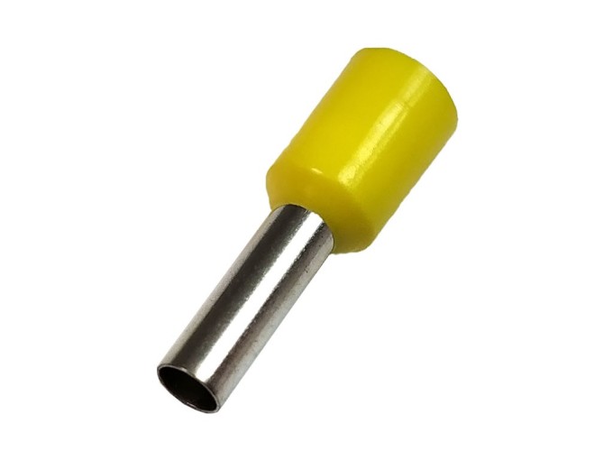 Izolovaná krimpovací dutinka 2,5 mm² - žlutá, balení 10 ks