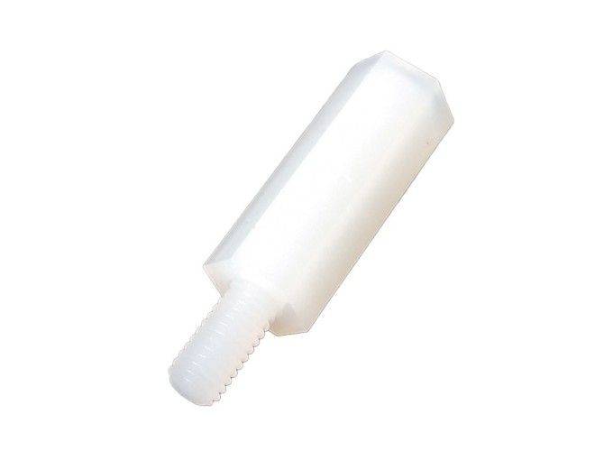 Plastový šestihranný distanční sloupek M3, délka 15 mm