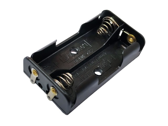 Pouzdro na baterie 2x AA s pájecími očky