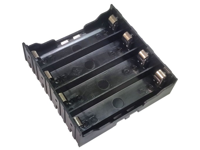 Pouzdro na baterie 4x 18650 s vývody pro plošný spoj