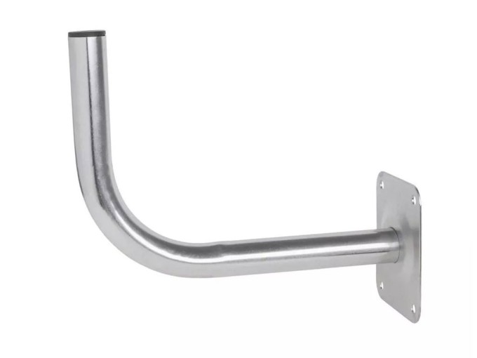 Držák antény na zeď 50 cm s plotnou 140 x 120 mm - galvanický zinek