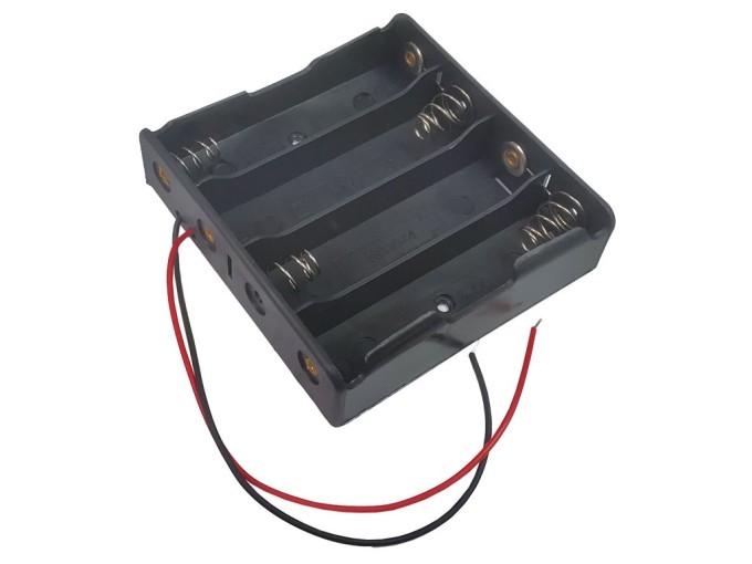 Pouzdro na baterie 4x 18650 s vývodem vodiče