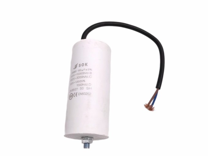 Kondenzátor rozběhový 100mF s kabelem 55x121mm