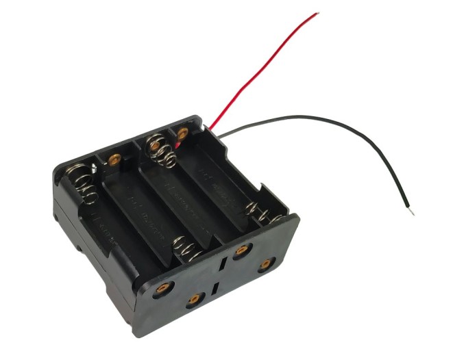 Pouzdro na baterie 8x AA s vývodem vodiče