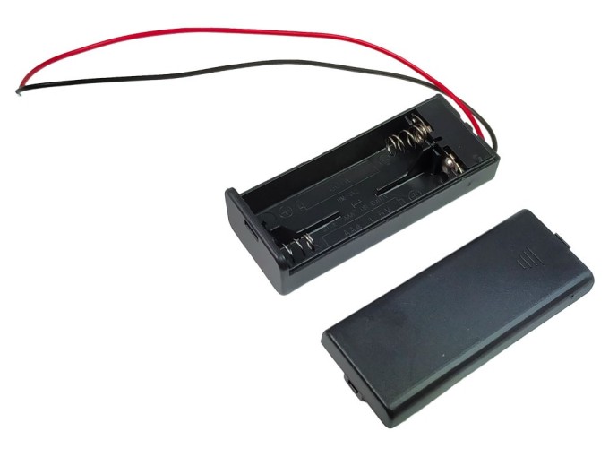 Pouzdro na baterie 2x AAA s vypínačem a vývodem vodiče