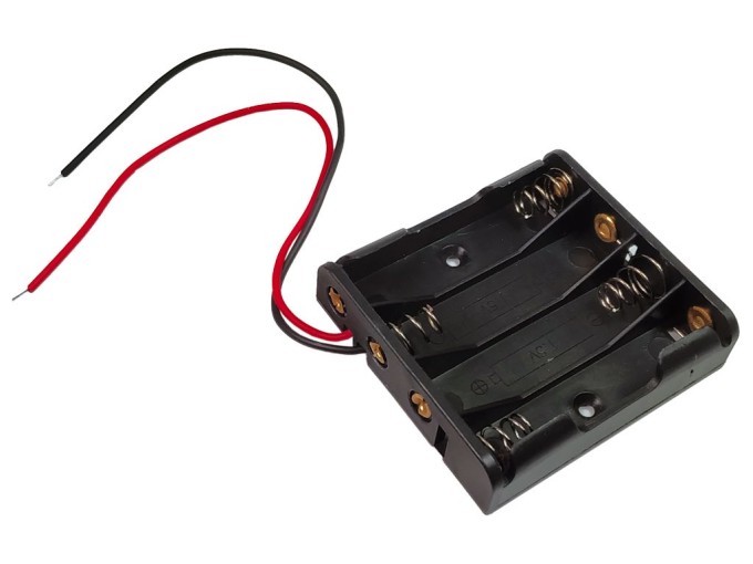 Pouzdro na baterie 4x AAA s vývodem vodiče