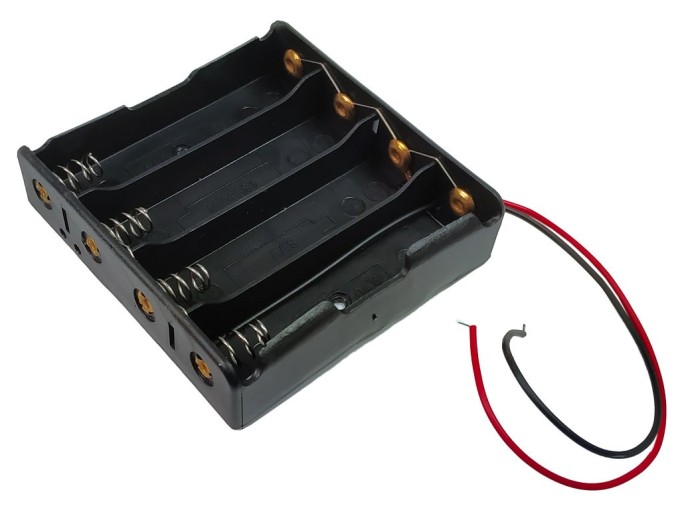 Pouzdro na baterie 4x 18650 s vývodem vodiče pro paralelní zapojení