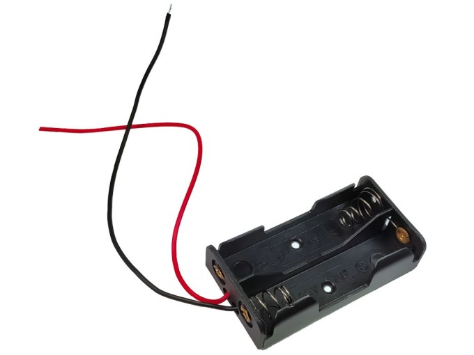 Pouzdro na baterie 2x AA s vývodem vodiče