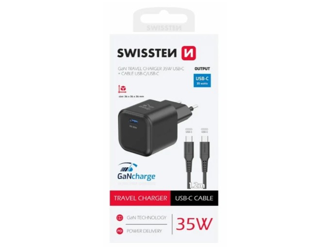 SWISSTEN Power Delivery USB-C Nabíječka s Kabelem 1,2m