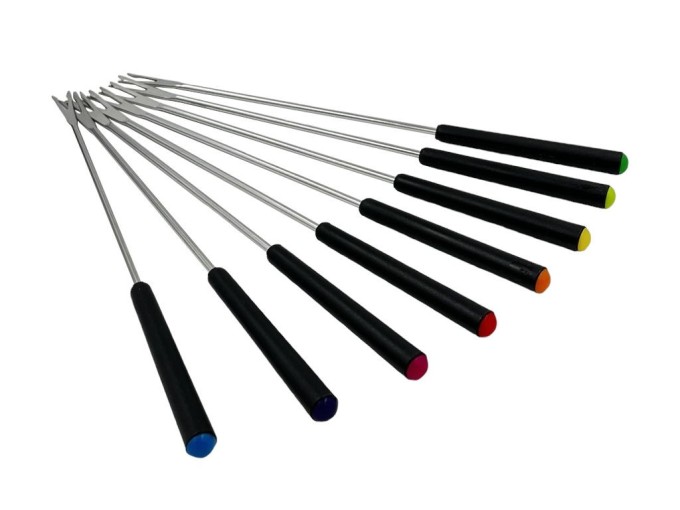 Fondue sada vidliček 8 ks s barevnou koncovkou