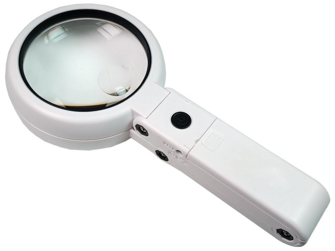 Ruční lupa se stojánkem a osvětlením 8 LED FS75RC - zvětšení 5x a 11x