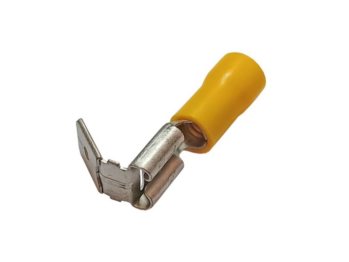 Krimpovací konektor Faston 6.3mm s žlutou izolací - zásuvka a kolík