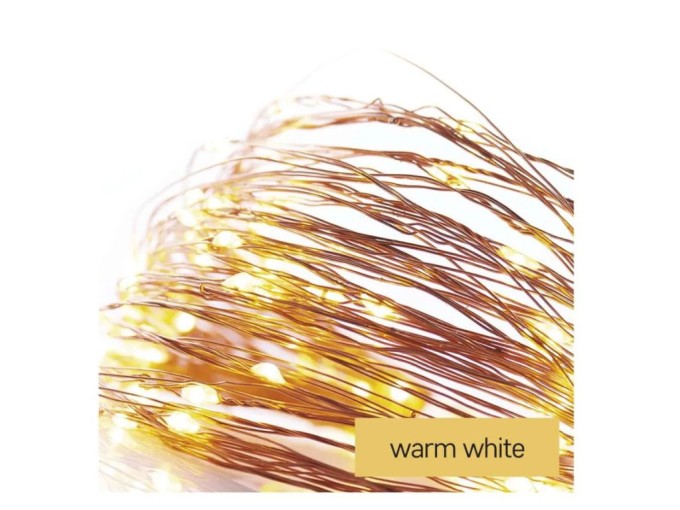 LED vánoční nano řetěz měděný 0,9 m s časovačem