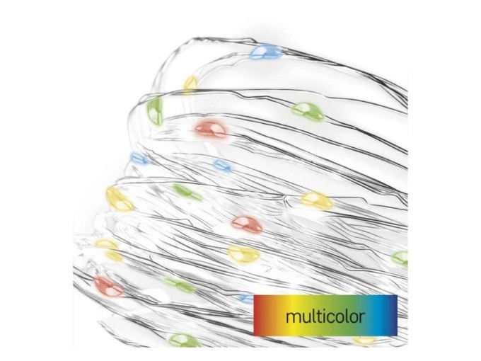 LED vánoční nano řetěz 1,9 m s časovačem, multicolor