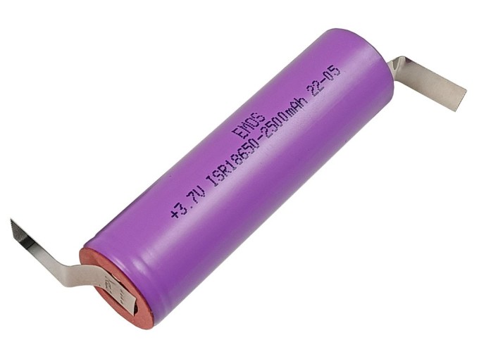 Akumulátor Li-Ion 3,6V 2500mAh EMOS ISR18650 s pájecími vývody