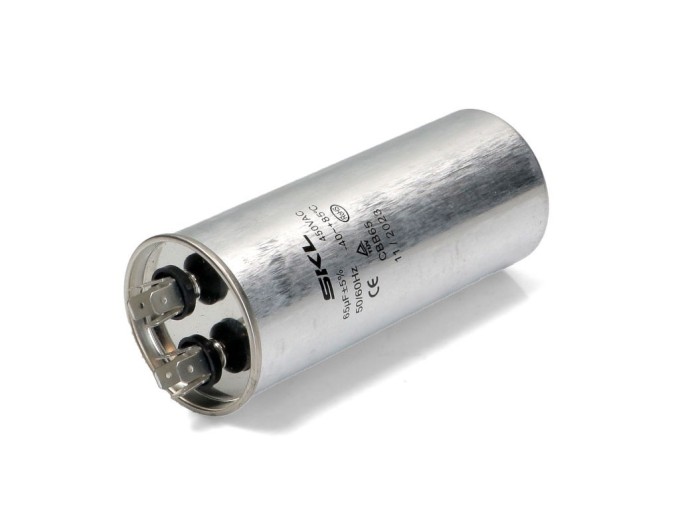 Rozběhový kondenzátor 65 µF 450V 50/60Hz CBB65 SKL s faston konektory