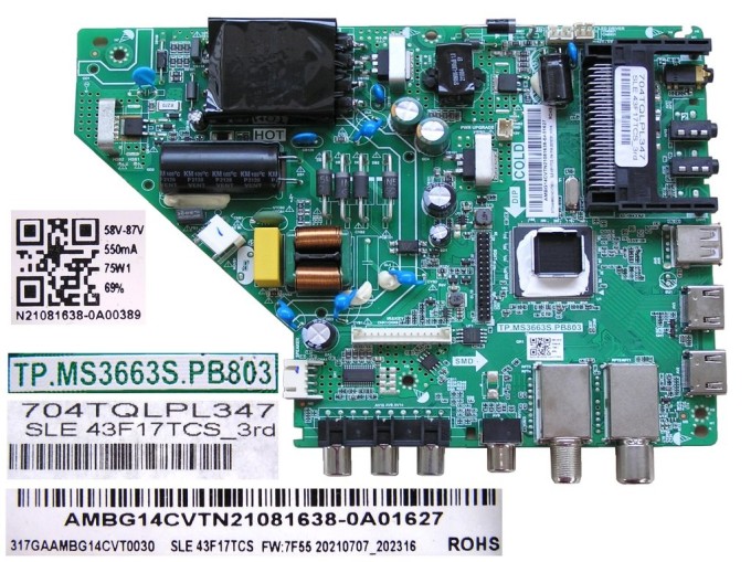 LCD modul základní deska Sencor SLE43F17TCS TP.MS3663S.PB803