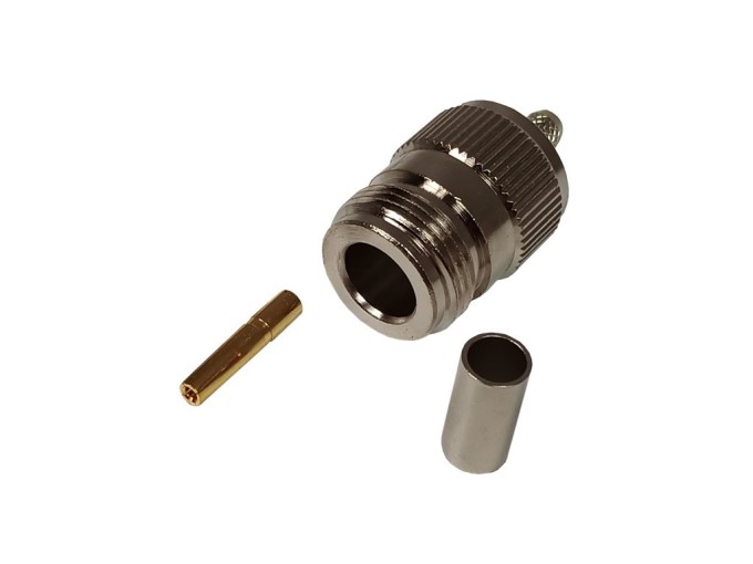 N 50 Ohm Krimpovací zásuvka (f) pro kabel RG58C/U, B9907, KX15, LMR195