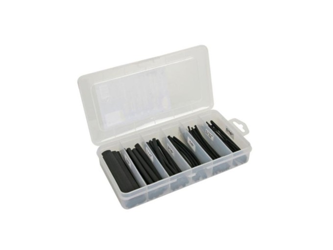 Sada smršťovacích bužírek s lepidlem 85 ks - černá