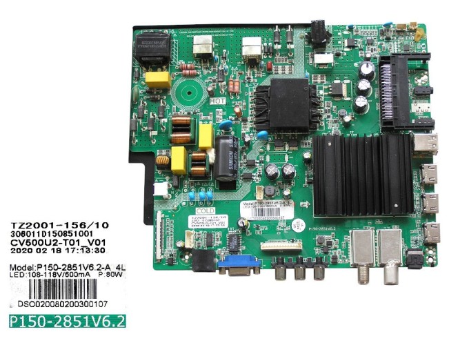 LCD základní deska FOX 50DLE788 - Main board P150-2851V6.2
