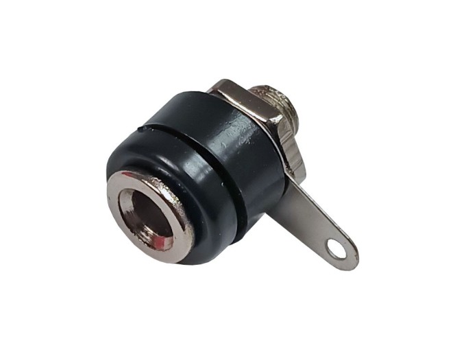 Panelová zdířka banánek 10A - černá