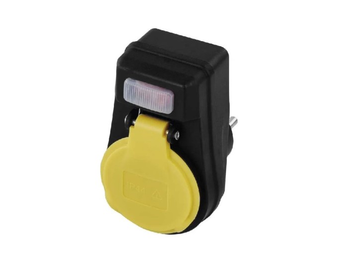 Zásuvka s vypínačem IP44 černá