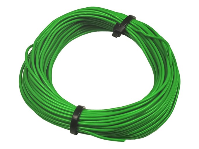 Drát Cu 0.5 mm s PVC izolací, zelený, 10m