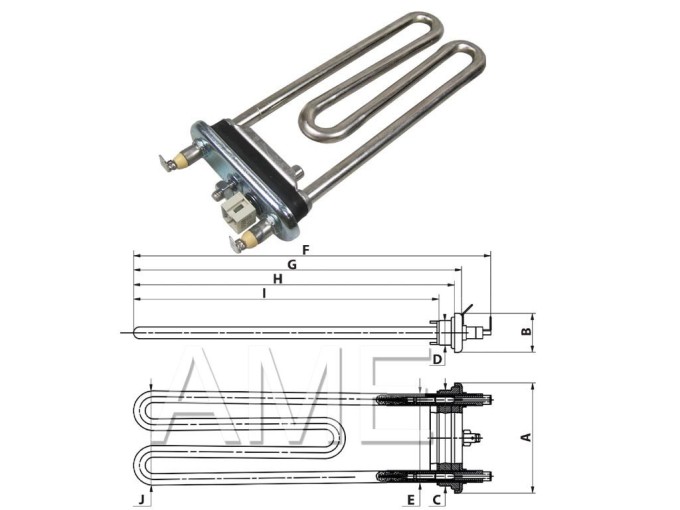 Topné těleso pračky LG AEG33121513 1600W s NTC čidlem