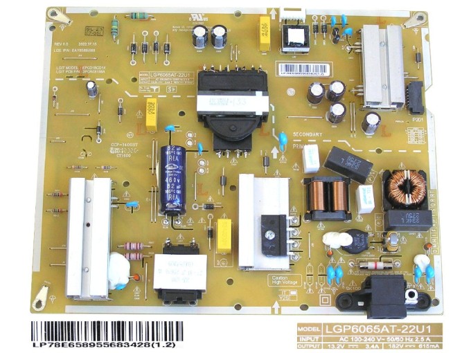 LCD modul zdroj EAY65895568 / Power supply assembly LGP6065AT-22U1 / EAY65895568