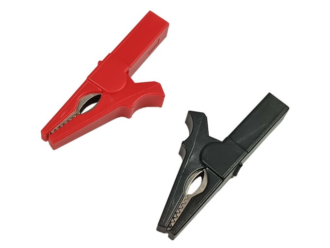 Měřicí krokosvorka na banánek - sada černá a červená pro vyšší proudové zatížení