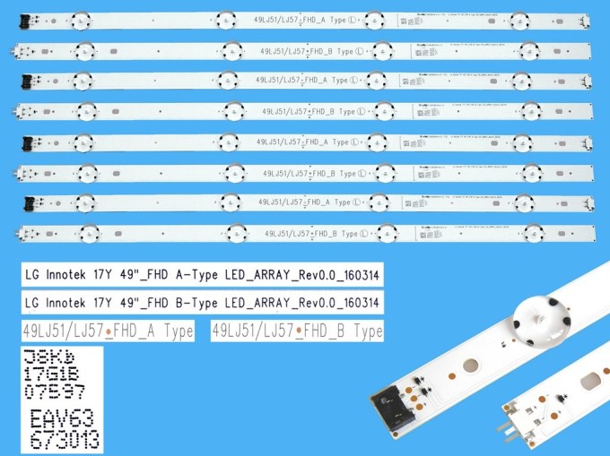Sada LED podsvícení LG Innotek 49LJ51_FHD - 8 kusů