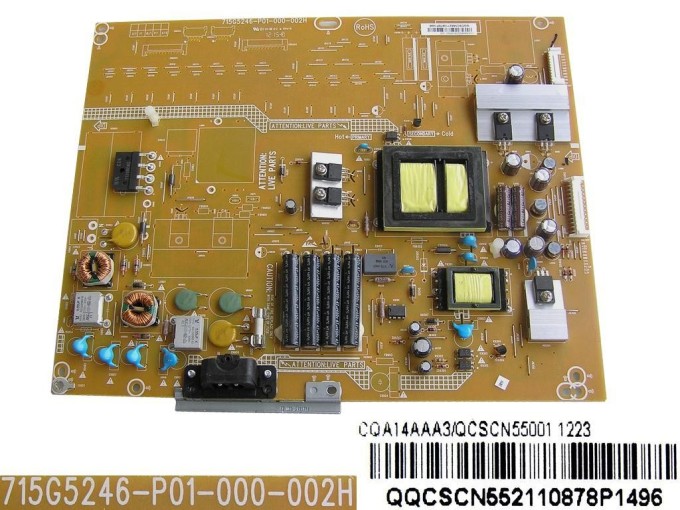 LCD LED modul zdroj CQA14AAA3/QCSCN55001 - SMPS power supply board 715G5246-P01-000-002H