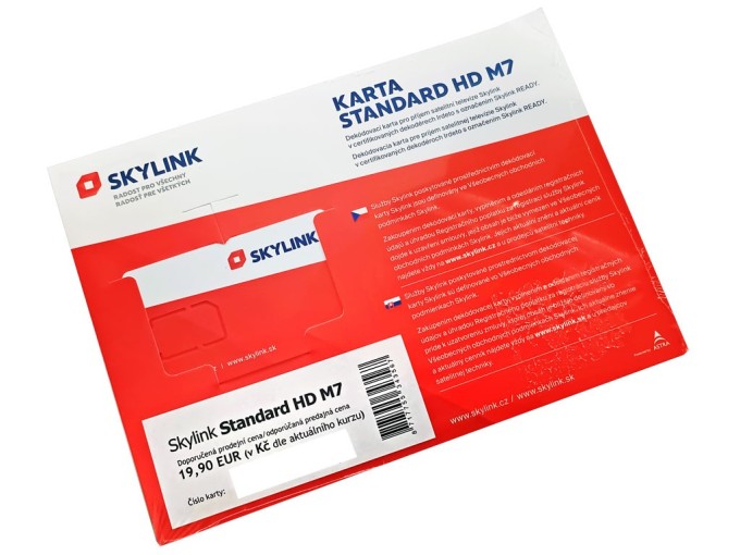 Skylink Standard HD Irdeto M7 přístupová karta