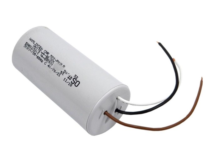 Dvojitý rozběhový kondenzátor 22uF/6uF 450V s drátovými vývody