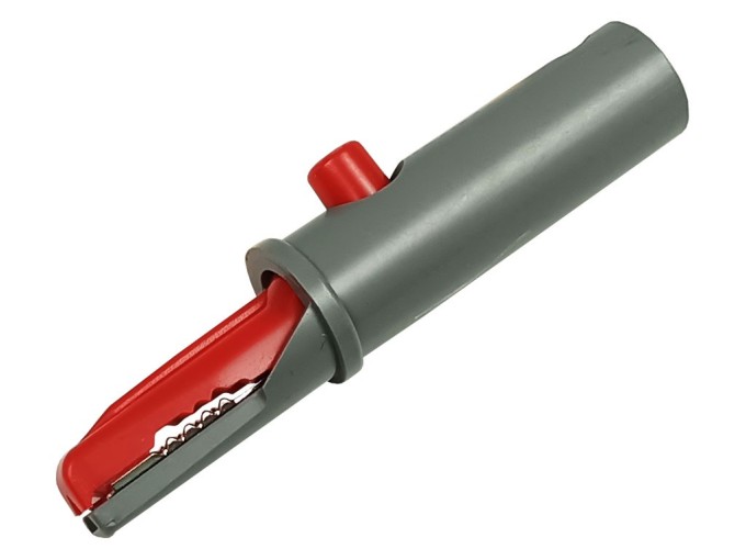 Měřicí krokodýlek HIRSCHMANN AK10RT šedo/červený