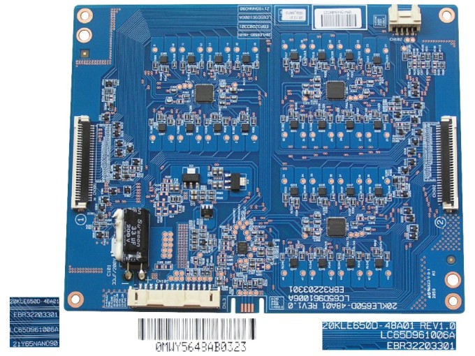 LCD modul LED driver aktivního HDR EBR32203301 / HDR driver board assy 20KLE650D-48A01 Rev1.0 / LC65D961006A / 21Y65NANO90