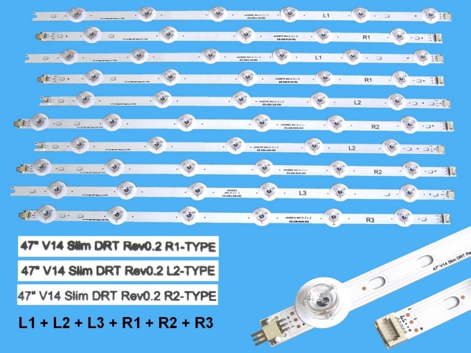 Sada LED podsvícení pro LG 47LB V14 Slim 3D - DLED TOTAL ARRAY