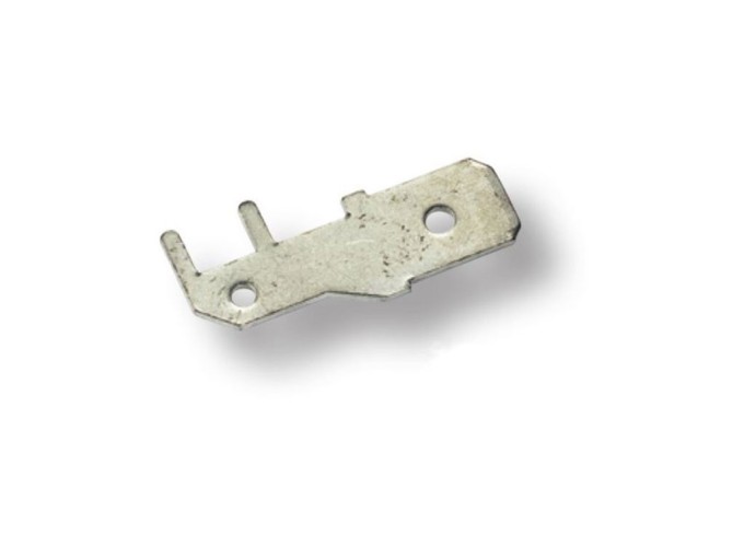 Konektor Faston 6,3x0,8mm do PCB 90°, RM 5mm, pocínovaná mosaz