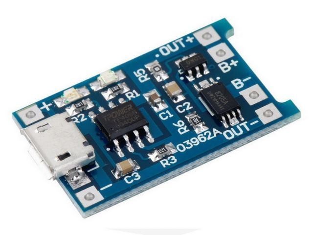 TP4056 D Modul pro Nabíjení Li-ion Baterií s Ochrannou a Mikro USB Konektorem