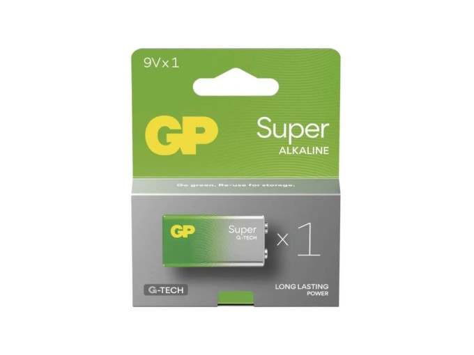 9V Alkalická Baterie GP Super 6F22 / 6LR61