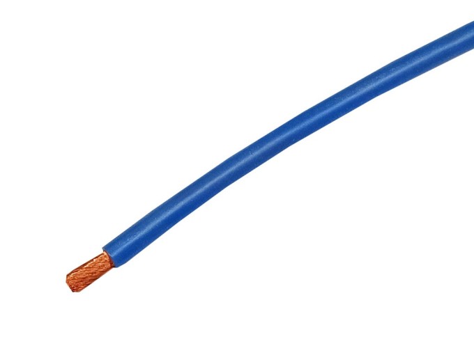 Silikonový kabel Cu lanko 4.0mm² modrý - metráž