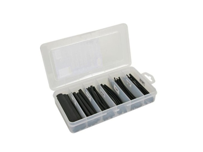 Sada teplem smrštitelných bužírek 170 ks - černá