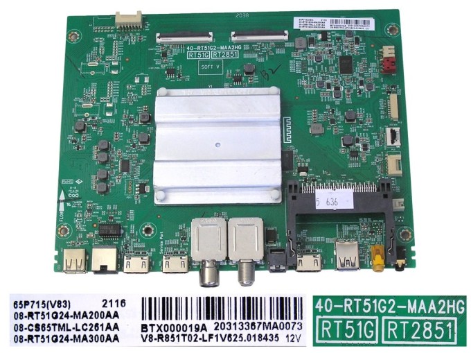 Základní deska LCD LED modul TCL 08-RT51G24-MA200AA / Main board assy 40-RT51G2-MAA2HG